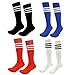Kids Soccer Socks 4 Pack Boys Girls Cotton Team Socks Teens Children Soccer Socks (Shoe size 8-13 and Ages 4-7, Rainbow1)