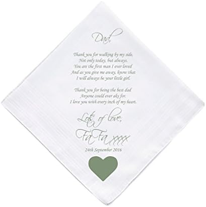 Father of the Bride Personalised Handkerchief Wedding Gift Keepsake Hankie Fa...
