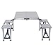 Outdoor Garden Aluminum Portable Folding Camping Picnic Table W/ 4 Seats