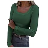 Fall Tops for Women Trendy Long Sleeve Stretch Tops