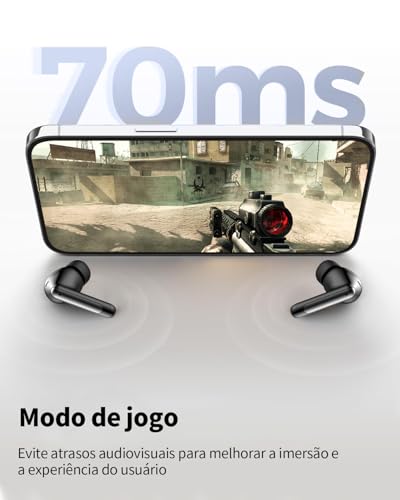 Fones de Ouvido Bluetooth 5.3 Fones de Ouvido Sem Fio 42 Horas de Reprodução Fones de Ouvido Esportivos com IPX5 à Prova d'Água Fones de Ouvido de Graves Profundos para iOS Android, Preto