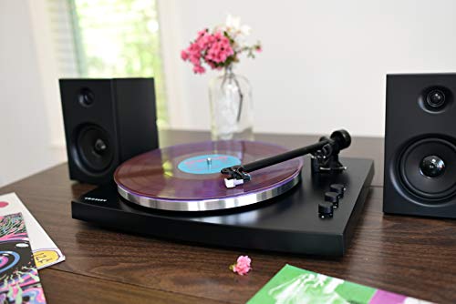 Crosley T150A-BK Modern 2-Speed Bluetooth Turntable System with Variable Weighted Tone Arm and Stereo Speakers, Black - Thumbnail 5
