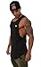 YoungLA Long Tank Tops for Men Muscle Shirt Bodybuilding Gym Athletic Training Sports Everyday Wear 306 Black Small