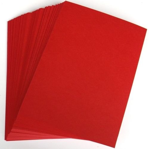 Stella Crafts A4 Xmas Red Card Stock x 50 Sheets, 240gsm (297mm x 210mm)