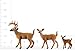 White-Tailed Deer Family Figurines (6-Figure Set); 2 Bucks, 2 Does, 2 Fawns 2 to 4” Tall