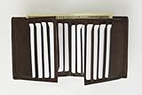 Bifold Business Credit Card Case Leather Wallet #2192CF BROWN