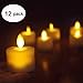 Pack of 12 Realistic and Bright Flickering Bulb Flameless LED Tea Light Fake Flameless Candles with Timer,Battery Operated Warm White with Dancing Flickering Bulb for Christmas/Wedding/Birthday Party