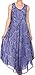 Sakkas 16801 - Laeila Tie Dye Washed Tall Long Sleeveless Tank Top Caftan Dress/Cover up - Dusty Blue - OS
