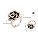 Winter.Z Noble and Elegant Ladies Jewelry Popular Explosion Models Austria Crystal Rose Gold Black Rose Ring Wedding