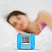 Alarm Clock Wake Up Clock, Small Travel Clock - Aluminum and Acrylic LCD Digital Alarm Clock Morning Clock - Blue.