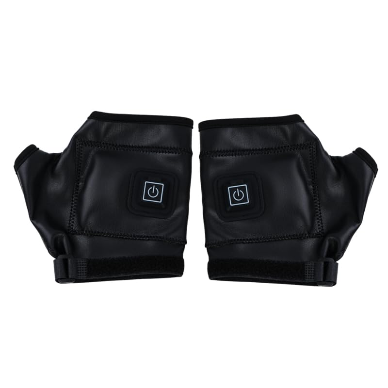 Photo 1 of 1 Pairs Electric Fingerless Heated Gloves, Outdoor Activities Constant Winter Heated Gloves, 3 Levels Adjustable Heated Glove for Men Women (L)