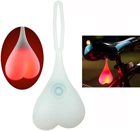 Adywe Waterproof Cycling Heart Shaped Bike Tail Light, Night Warning Taillight Bike Rear Light Bicycle Silicone Hanging LED TailLight For Bike, Backpack, Christmas Gift(Red)