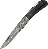 Magnum 01MB551DAM Damascus Knife with 2-1/2 in. Straight Edge Blade, Black Bone