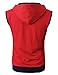 H2H Mens Casual Slim Fit Zip-up Hoodie Vest Lightweight Cotton With Double Slide Zipper RED US L/Asia XL (JNSK31)