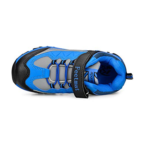 Feetmat Boys Shoes Outdoor Waterproof Hiking Shoes Kids Sneakers Blue Size 8.5 M Toddler