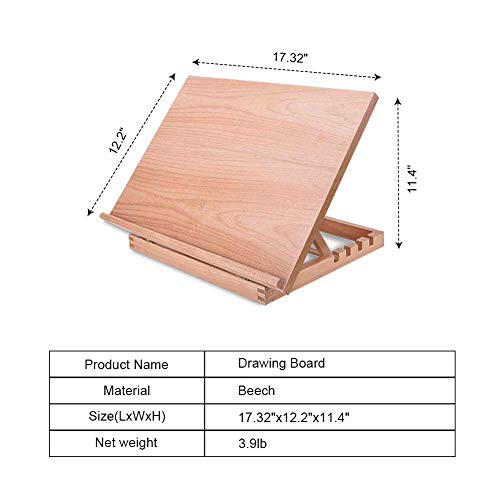 Tabletop Easel A3 Painting Easel with Smooth Surface, Adjustable Angle Art Easel for Artists