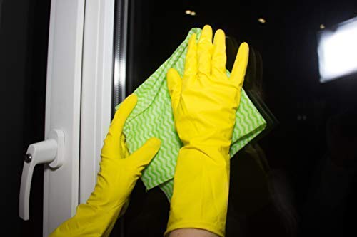 Latex Cleaning Gloves for Washing Kitchen, Bathroom and more (Medium, Yellow) - Thumbnail 6