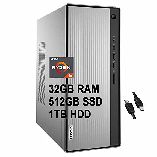 Flagship 2021 Lenovo IdeaCentre 5 Desktop Computer AMD HexaCore Ryzen