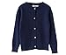 SMILING PINKER Little Girls Crewneck Cardigans Button Knitted Uniform Sweaters Solid Long Sleeves(4-5,Navy Blue)