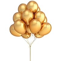 LeeSky 100 Pack 12 Inches Gold Color Latex Balloons Party Decoration Accessories & Party Favors