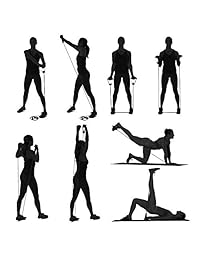 TOCO FREIDO Banda de ejercicio de resistencia única con cómodas asas de espuma y anclaje de puerta, tubo de ejercicio para entrenamientos en casa, yoga, gimnasio, pilates, estiramiento, entrenamiento de fitness