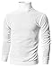 Ohoo Mens Slim Fit Long Sleeve Turtleneck Mixed Ribbed Hem Pullover Sweater