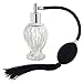 JUVITUS Perfume Empty Refillable Glass Vintage Bottle with Antique Black Bulb Sprayer with Tassel 1.64 oz with Funnel and pipettes
