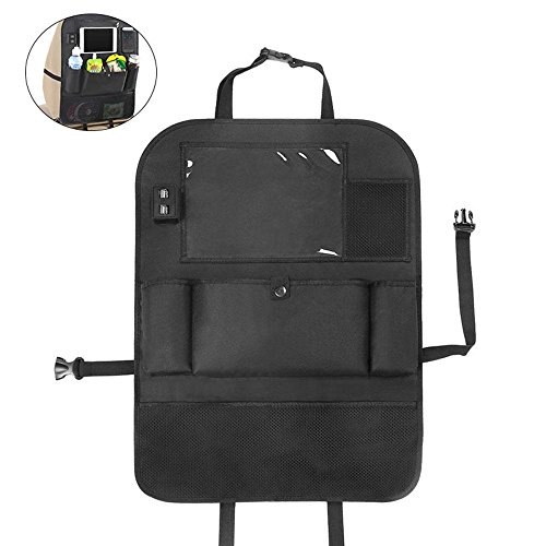 AOLVO Backseat Car Organizer for Kids, Kick Mats Back Seat Car Protector with Multi Pocket Storage Bag Holder & 4 USB Port for IPad Tablet Bottle Drink Tissue Box Toys Vehicles Travel Accessories - Thumbnail 7
