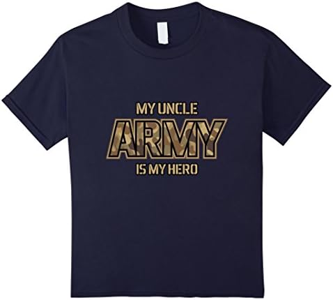 Kids Proud Army Uncle is My Hero - in the U.S. Army t-Shirt 12 Navy