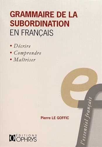 Download GRAMMAIRE DE LA SUBORDINATION PDF
