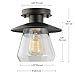 GLOBE Electric 64846 1-Light Semi-Flush Mount Ceiling Light, Oil Rubbed Bronze, Clear Glass Shade, Ceiling Light Fixture, Bedroom Lights for Ceiling, Dining Light Fixture, Bulb Not Included