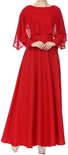 OVERMAL_DRESS Abaya Dresses for Modest Women Muslim Islamic Kaftan Long Sleeve Lace Long Maxi Dress