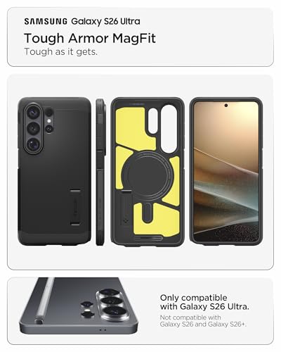 Spigen Tough Armor MagFit for Samsung Galaxy S26 ULTRA case cover [MagSafe Compatible] - Black