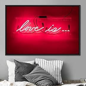 signwin Framed Canvas Wall Art Illuminated Words 3D...