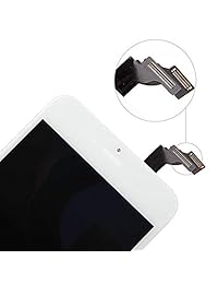 Pantalla de repuesto para iPhone 6 de 4,7 pulgadas, pantalla LCD negra y digitalizador de pantalla táctil de repuesto con kit de herramientas gratis y protector de pantalla de cristal profesional (6 negro), blanco (6Plus White)