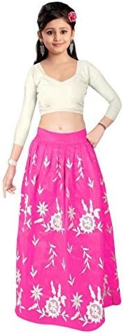 Sky Global Girl'S Banglori Silk With Embroidery Unstitched Lehenga Choli(SKY_LEHENGA-8105)