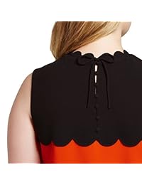 Victoria Beckham Naranja & Negro Drop Cintura Vieira vestido recortar