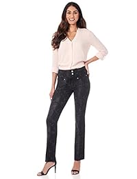 Pantalones rectos "Figura secreta" de Rekucci, hechos de tejido elástico, para damaes, con control de panza