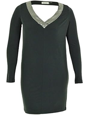 Gray Charcoal Womens Size 20W Plus Sheath V Neck Dress 139