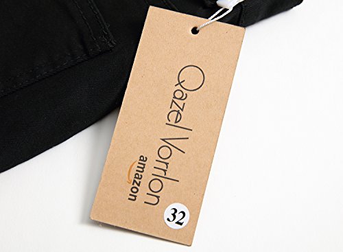 Qazel Vorrlon Men's Black Ripped Skinny Distressed Destroyed Straight Fit Jeans with Holes