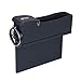TOYYM Car Console Seat Side Organizer,PU Leather Car Seat Storage Pocket,Seat Gap Filler Organizer Box with Cup Holder-(Driving Seat) Left Side,Black