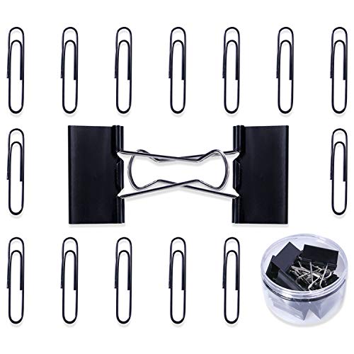 42 Pcs 2 Inch/51mm Binder Clips Paper Clamps Paper Binder Clips Metal Fold Back Clips with 2 Inch Paper Clips for Office, School and Home Supplies, Black