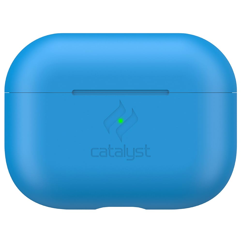 Slim Case for AirPods Pro by Catalyst - Skin for Apple AirPods Pro Charging Case, Interchangeable Colors, Protective Cover Soft Skin, Compatible Wireless Charging - Neon Blue