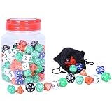 120 Piece Multi-Sided Random Polyhedral Dice in Various Colors w/Jar and Black Velvet Bag - 4 Sided, 6 Sided, 8 Sided, 10 Sided, 12 Sided, and 20 Sided Included