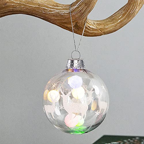 Wenosda Clear Plastic Acrylic Fillable Ball Ornament Set Holiday