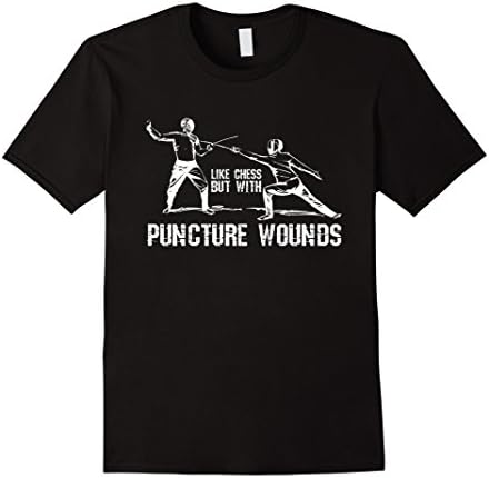 Men's Like Chess But With Puncture Wounds Fencing Gift T-Shirt Medium Black