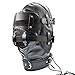 YiFeng Fetish Mask Head Hood with Lockable Blindfold & Dildo Penis Mouth Gag Costume Bondage Adult Sex Toys BDSM (Black)