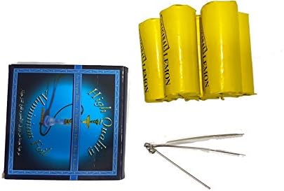 Hookah Coals Very Fast Lightining 5 Rolls 30 Pcs 35mm &amp; Shisha Tongs &amp; Pierced Hookah Foil 100 Pcs (yellow)