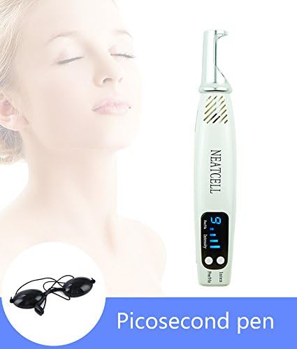 Picosecond Pen Portable Hand-held Instrument Picosecond Tattoo and Melanin Scar Mole Dark Spot Skin Pigment Remover Device With Eyeglass (Royal Blue)