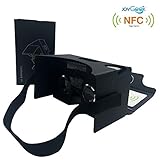 Google Cardboard V2.0,[U.S. Warranty]JoyGeek VR Headset 3D Glasses Virtual Reality Glasses with with NFC Tag and Head-strap for 3-6 inch iPhone and Android Smartphones(Black)